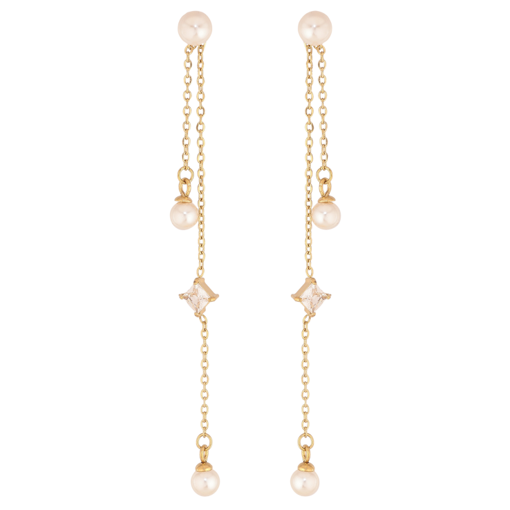 Сережки Xuping TTM Stainless Steel колір 14К пусети "Підвіски з перлинами та кристалами" фото №22 Сережки Xuping TTM Stainless Steel колір 14К пусети "Підвіски з перлинами та кристалами" фото №22