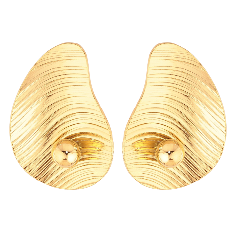 Серьги Xuping TTM Stainless Steel цвет 14К пусеты "Декоративный узор" фото №1