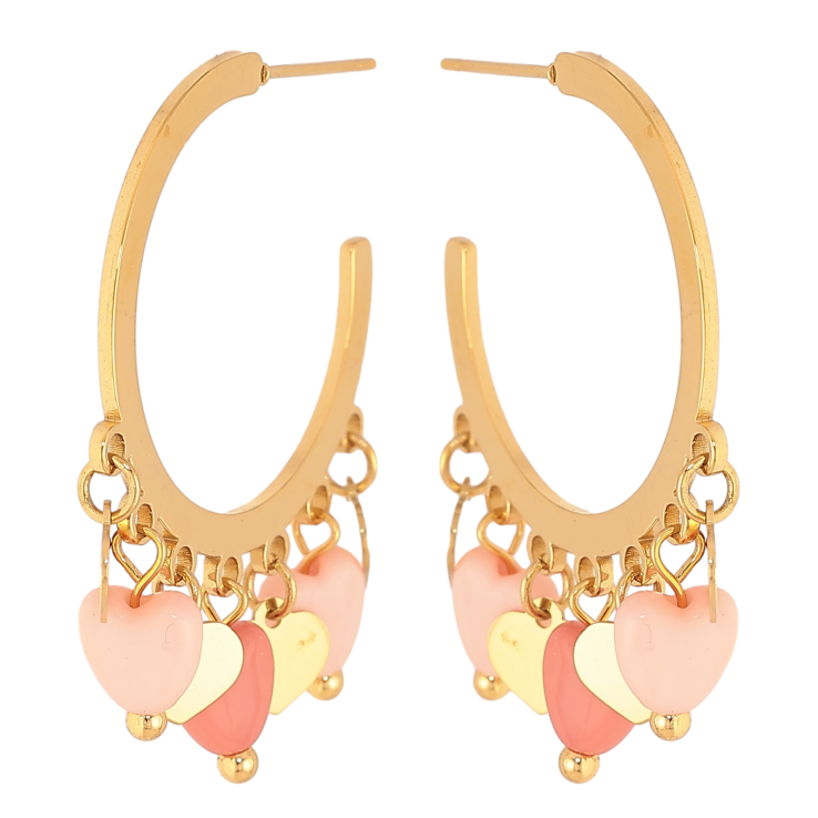 Серьги Xuping TTM Stainless Steel цвет 14К пусеты "Дуги с цветными сердечками" фото №13 Серьги Xuping TTM Stainless Steel цвет 14К пусеты "Дуги с цветными сердечками" фото №13