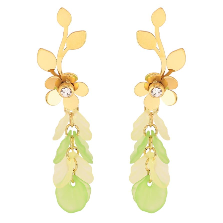 Сережки Xuping TTM Stainless Steel колір 14К пусети "Квіткові підвіски" фото №1