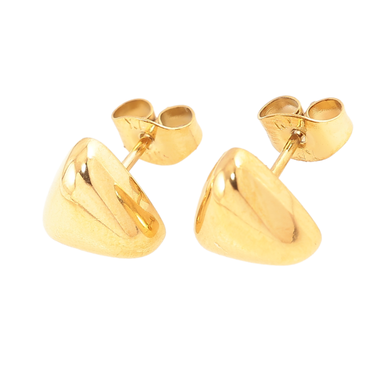 Серьги Xuping TTM Stainless Steel цвет 14K пусеты "Объемные треугольники" 9х9мм фото №18 Серьги Xuping TTM Stainless Steel цвет 14K пусеты "Объемные треугольники" 9х9мм фото №18