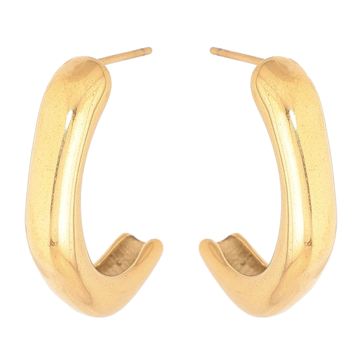 Серьги Xuping TTM Stainless Steel цвет 14К пусеты "Дуги" фото №9 Серьги Xuping TTM Stainless Steel цвет 14К пусеты "Дуги" фото №9