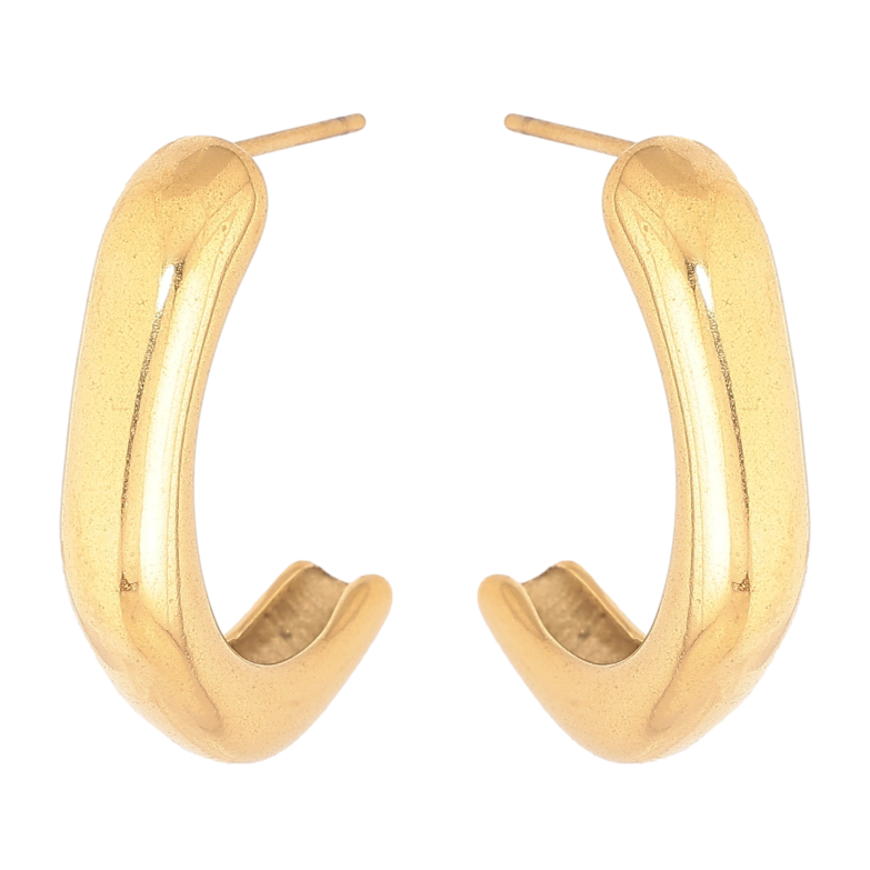 Сережки Xuping TTM Stainless Steel колір 14К пусети "Дуги" фото №1