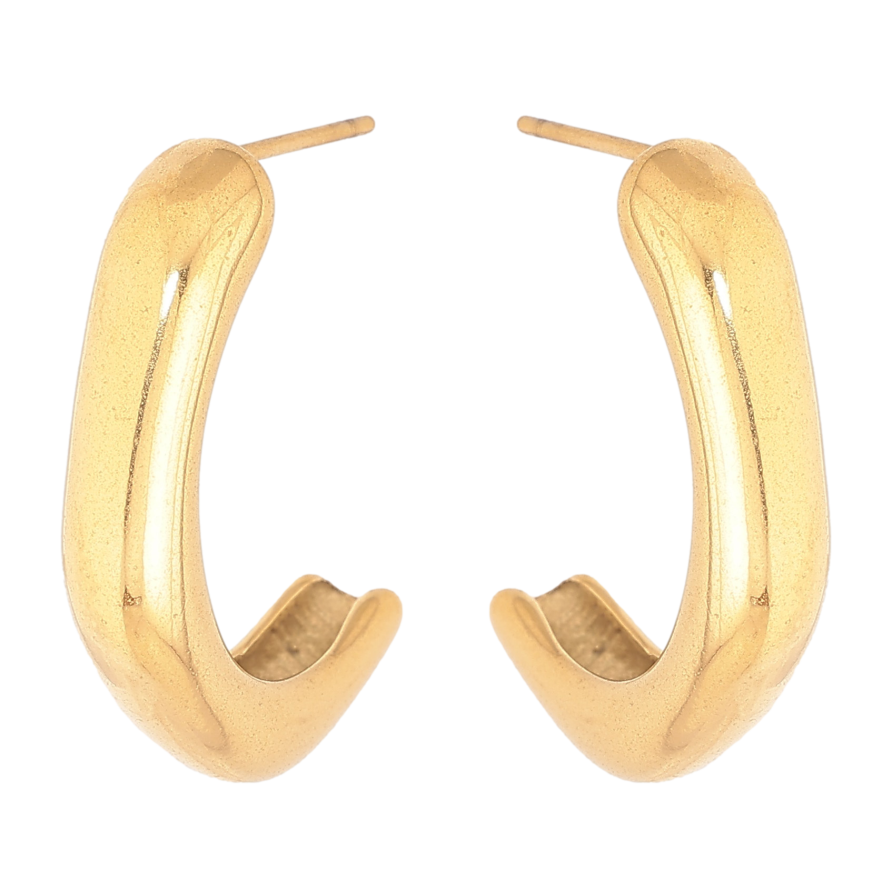 Сережки Xuping TTM Stainless Steel колір 14К пусети "Дуги" фото №1