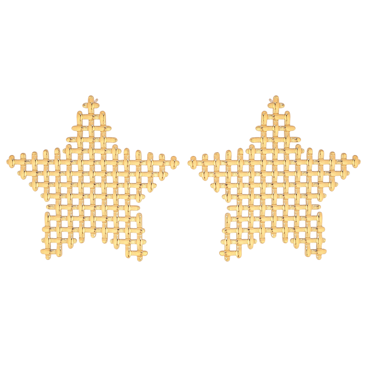 Серьги Xuping TTM Stainless Steel цвет 14К пусеты "Звезды" фото №12