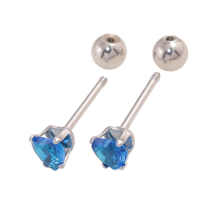 Серьги Xuping TTM Stainless Steel цвет Родий пусеты "Синие кристальные сердечки" 4х4мм, застежки закрутки фото №22 Серьги Xuping TTM Stainless Steel цвет Родий пусеты "Синие кристальные сердечки" 4х4мм, застежки закрутки фото №22