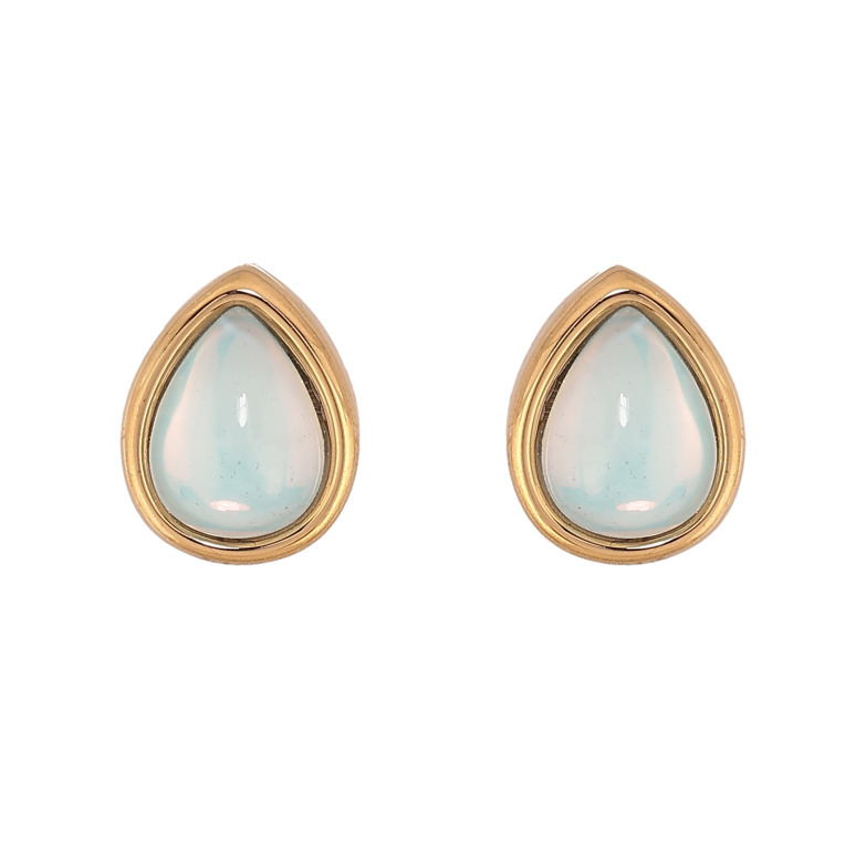 Серьги Xuping TTM Stainless Steel цвет 14К пусеты "Голубые капельки" фото №1