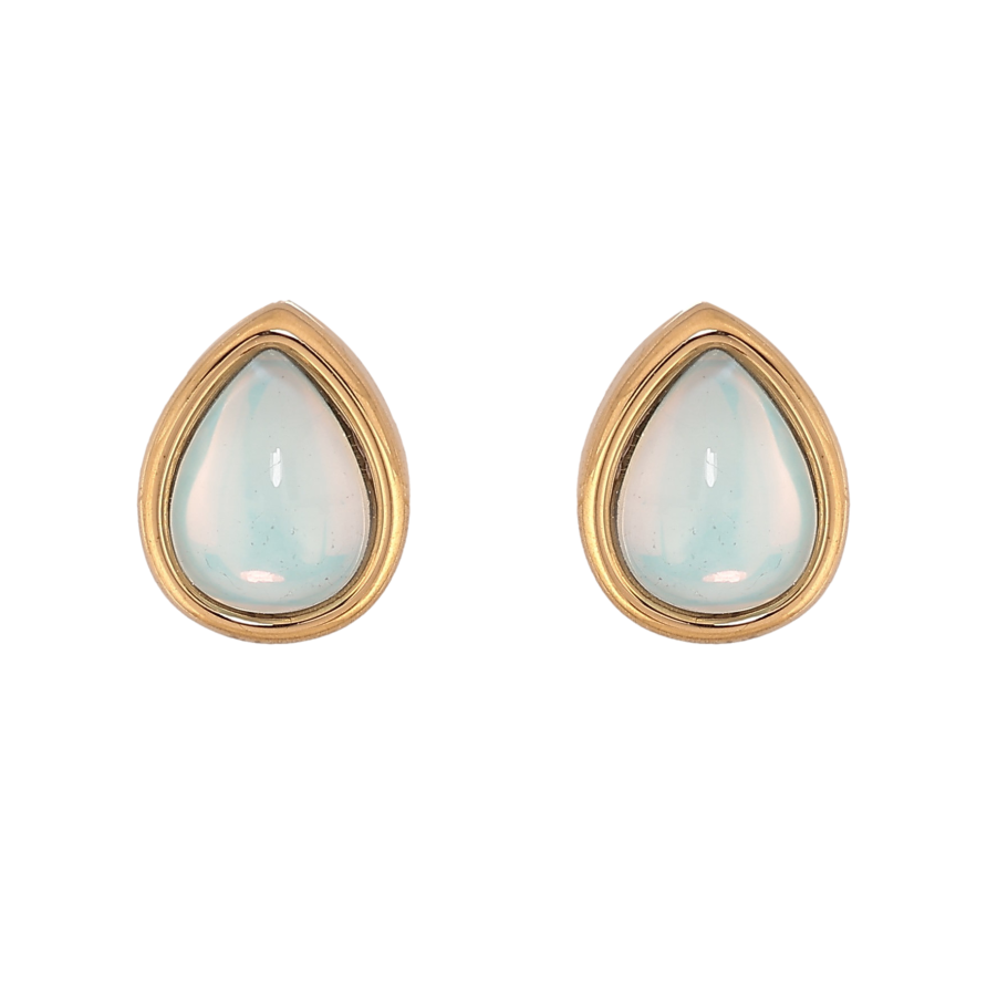 Серьги Xuping TTM Stainless Steel цвет 14К пусеты "Голубые капельки" фото №1