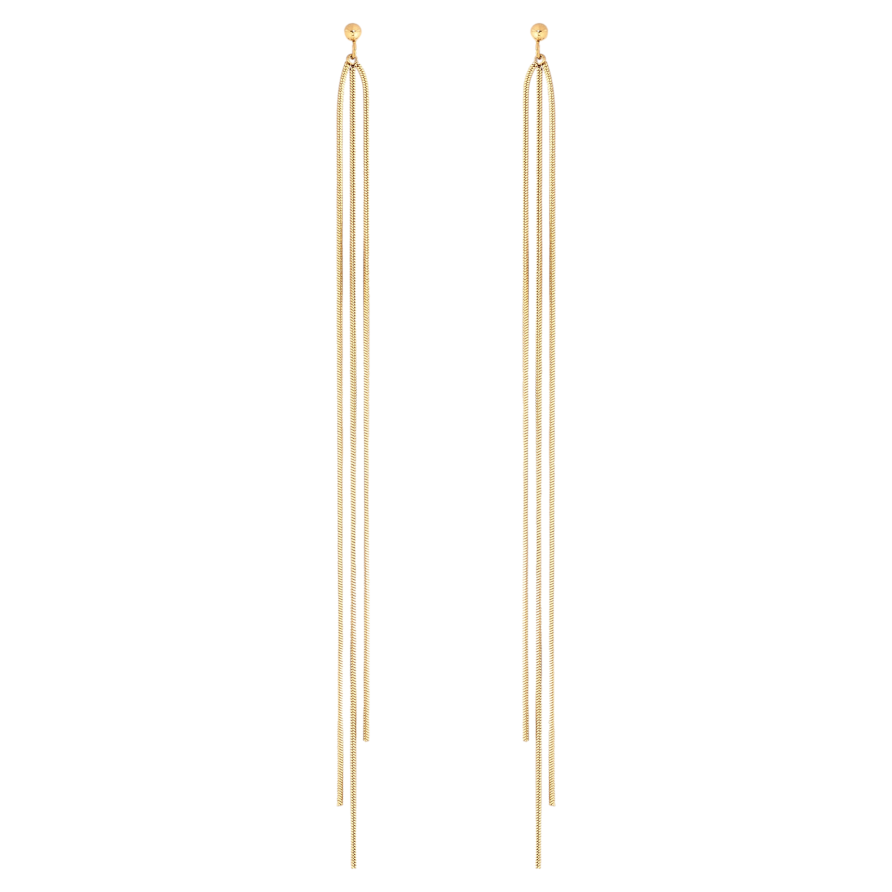 Серьги Xuping TTM Stainless Steel цвет 14К пусеты подвески из цепочек фото №1