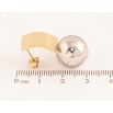 Сережки Xuping TTM Stainless Steel колір 14К+Родій пусети "Широкі дуги з кульками" фото №2