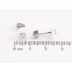 Серьги Xuping TTM Stainless Steel цвет Родий пусеты "Сердечки из белой керамики с кристаллом" фото №3