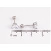 Серьги Xuping TTM Stainless Steel цвет Родий пусеты "Кристальные сердечки" 6х6мм, застежки закрутки фото №2
