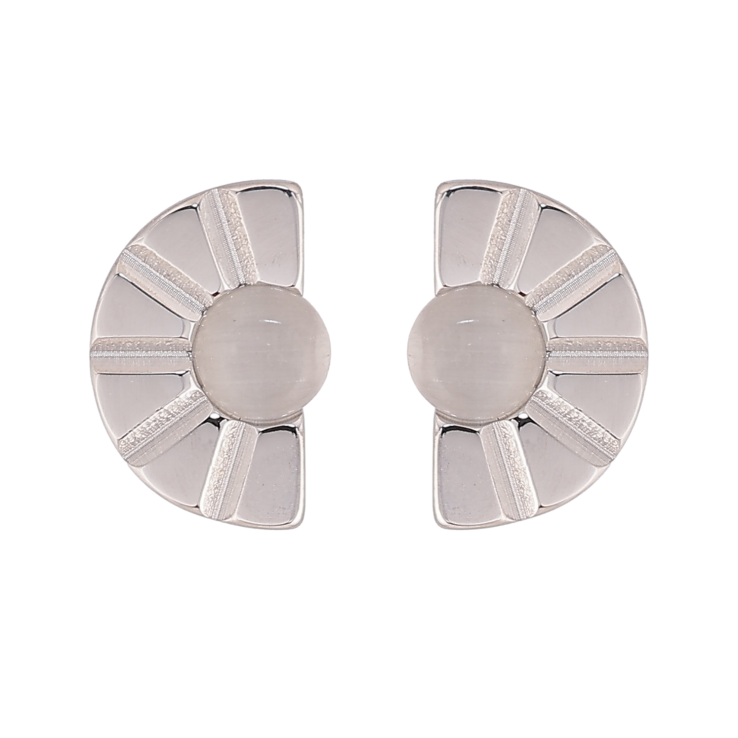 Серьги Xuping TTM Stainless Steel цвет Родий пусеты "Декоративный узор с "кошачьим глазом" фото №16 Серьги Xuping TTM Stainless Steel цвет Родий пусеты "Декоративный узор с "кошачьим глазом" фото №16