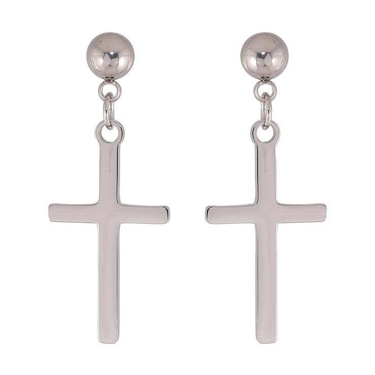 Серьги Xuping TTM Stainless Steel цвет Родий пусеты "Крестики" фото №12 Серьги Xuping TTM Stainless Steel цвет Родий пусеты "Крестики" фото №12