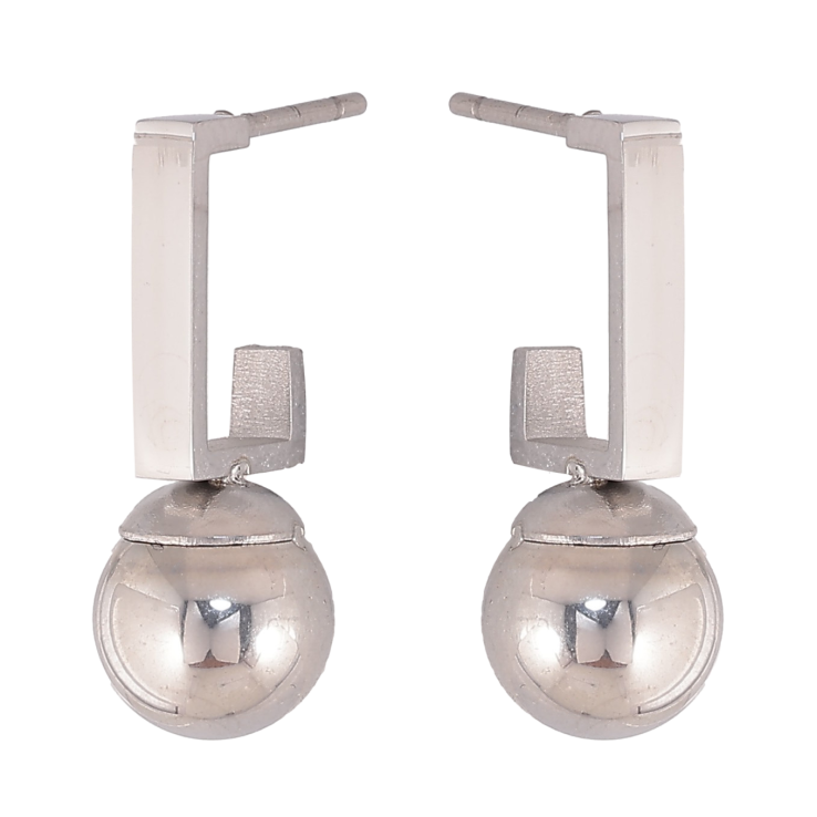 Серьги Xuping TTM Stainless Steel цвет Родий пусеты "Шарики на дужках" фото №24 Серьги Xuping TTM Stainless Steel цвет Родий пусеты "Шарики на дужках" фото №24