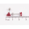 Серьги Xuping TTM Stainless Steel цвет Родий пусеты "Красные кристальные треугольники" 6х6мм, застежки закрутки фото №2
