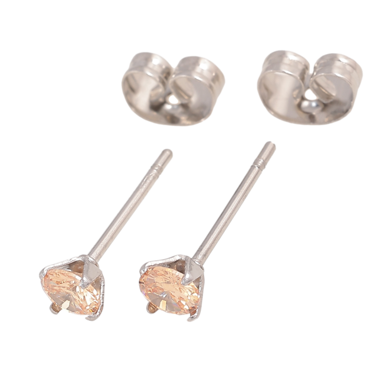 Серьги Xuping TTM Stainless Steel цвет Родий пусеты "Персиковые кристаллы в 4-х крапановой оправе" ø 4мм фото №19 Серьги Xuping TTM Stainless Steel цвет Родий пусеты "Персиковые кристаллы в 4-х крапановой оправе" ø 4мм фото №19