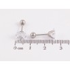 Серьги Xuping TTM Stainless Steel цвет Родий пусеты "Кристаллы" 6х6мм, застежки закрутки фото №2