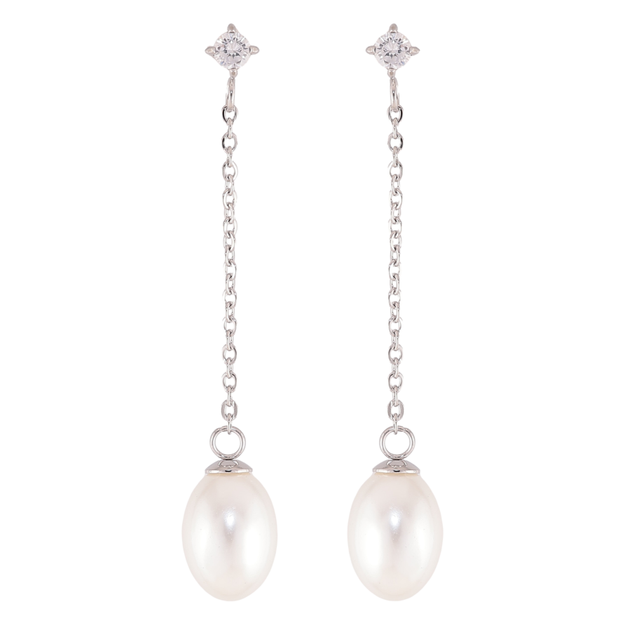 Серьги Xuping TTM Stainless Steel цвет Родий пусеты "Жемчужные подвески" фото №1 Серьги Xuping TTM Stainless Steel цвет Родий пусеты "Жемчужные подвески" фото №1