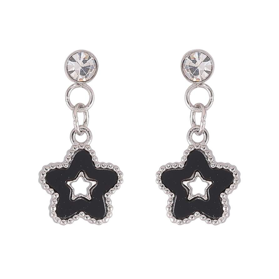 Серьги Xuping TTM Stainless Steel цвет Родий пусеты "Цветочки" фото №1