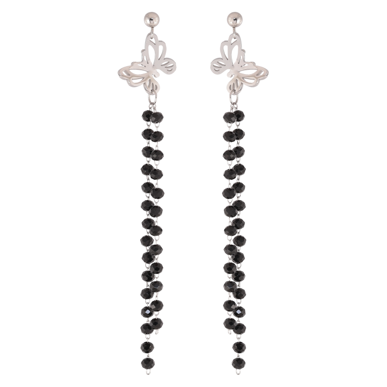 Сережки Xuping TTM Stainless Steel колір Родій пусети "Метелики" фото №1 Сережки Xuping TTM Stainless Steel колір Родій пусети "Метелики" фото №1