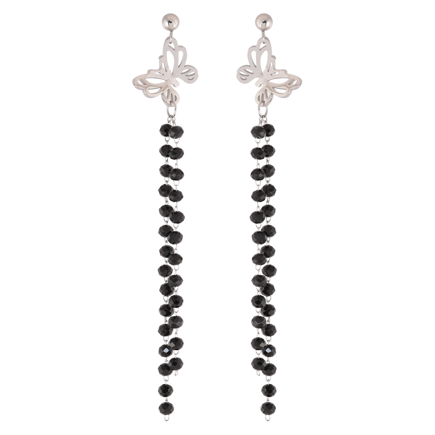 Серьги Xuping TTM Stainless Steel цвет Родий пусеты "Бабочки" фото №1 Серьги Xuping TTM Stainless Steel цвет Родий пусеты "Бабочки" фото №1