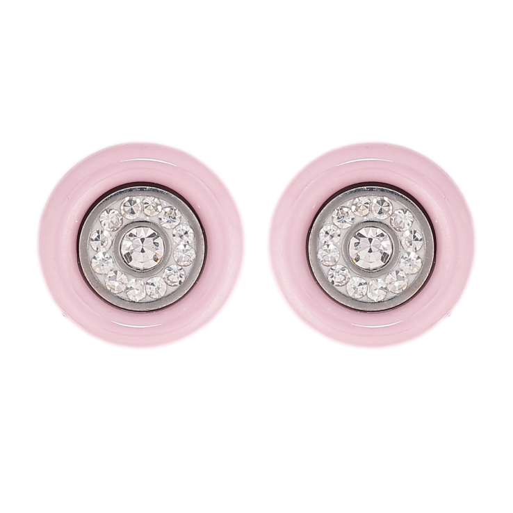Серьги Xuping TTM Stainless Steel цвет Родий пусеты "Колечки с кристаллами и розовой керамикой" фото №20 Серьги Xuping TTM Stainless Steel цвет Родий пусеты "Колечки с кристаллами и розовой керамикой" фото №20
