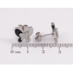 Сережки Xuping TTM Stainless Steel колір Родій пусети "Метелики з чорними вставками та кристалами" фото №2