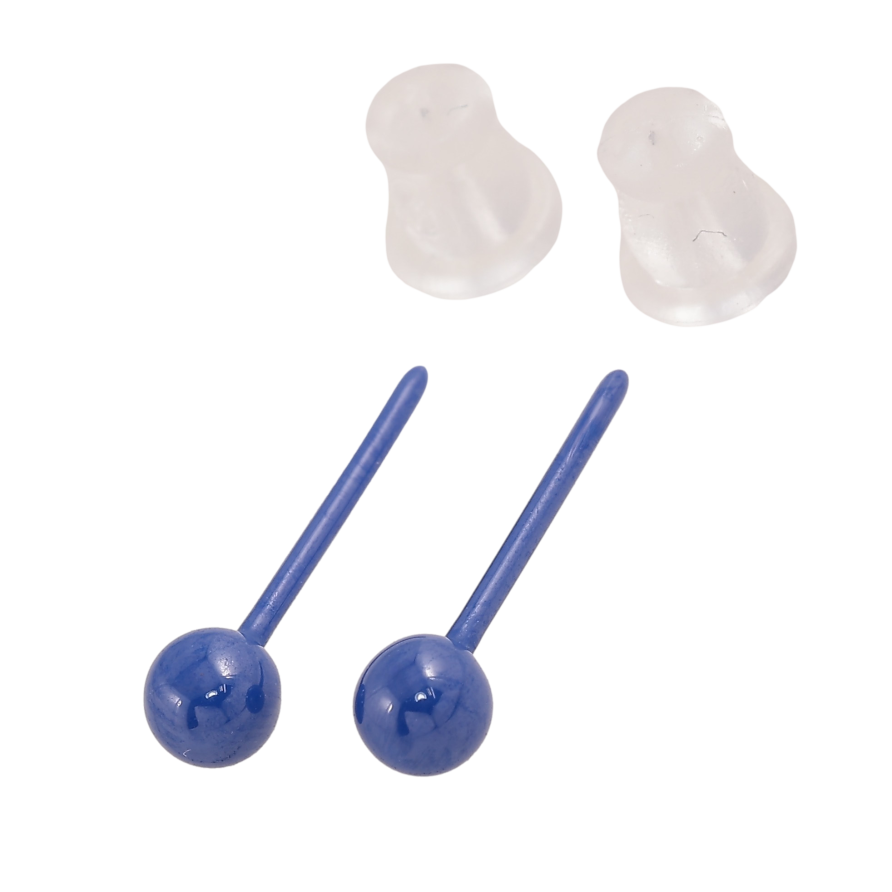 Серьги Xuping керамика пусеты "Синие шарики" ø 4мм фото №1 Серьги Xuping керамика пусеты "Синие шарики" ø 4мм фото №1