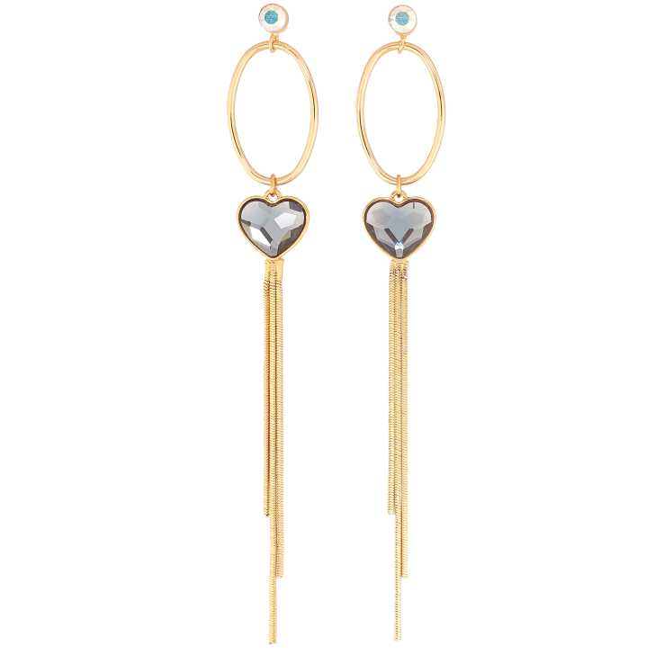 Серьги Xuping цвет 18K с кристаллами Swarovski пусеты "Подвески с кристаллами Montana" фото №13