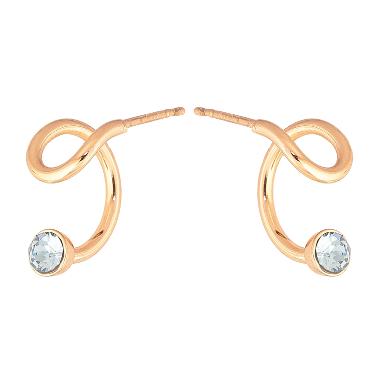 Сережки Xuping колір 18K з кристалами Swarovski пусети "Дуги з кристалом Aqumarine" фото №1 Сережки Xuping колір 18K з кристалами Swarovski пусети "Дуги з кристалом Aqumarine" фото №1