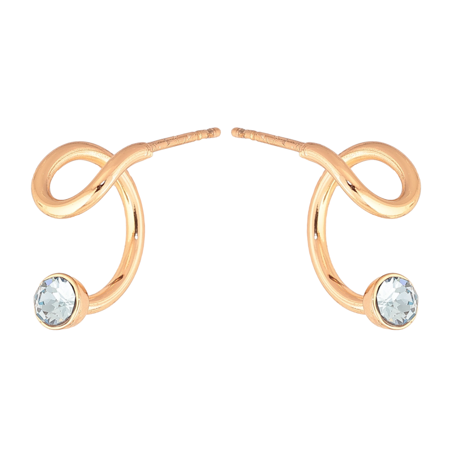 Сережки Xuping колір 18K з кристалами Swarovski пусети "Дуги з кристалом Aqumarine" фото №1 Сережки Xuping колір 18K з кристалами Swarovski пусети "Дуги з кристалом Aqumarine" фото №1