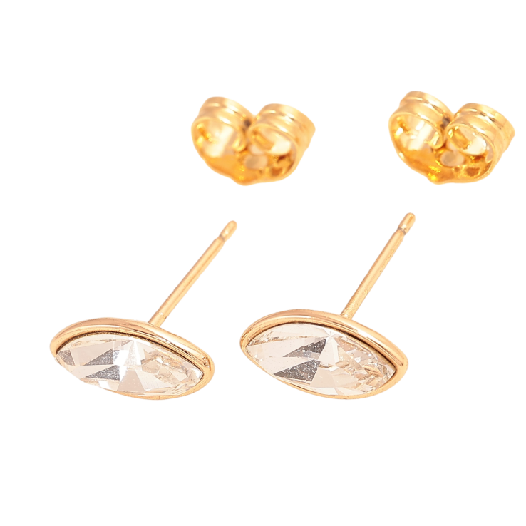 Серьги Xuping цвет 18K с кристаллами Swarovski пусеты "Кристаллы Clear" фото №12