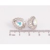 Серьги Xuping цвет Родий с кристаллами Swarovski английский замок "Узор с кристаллами АВ" фото №2