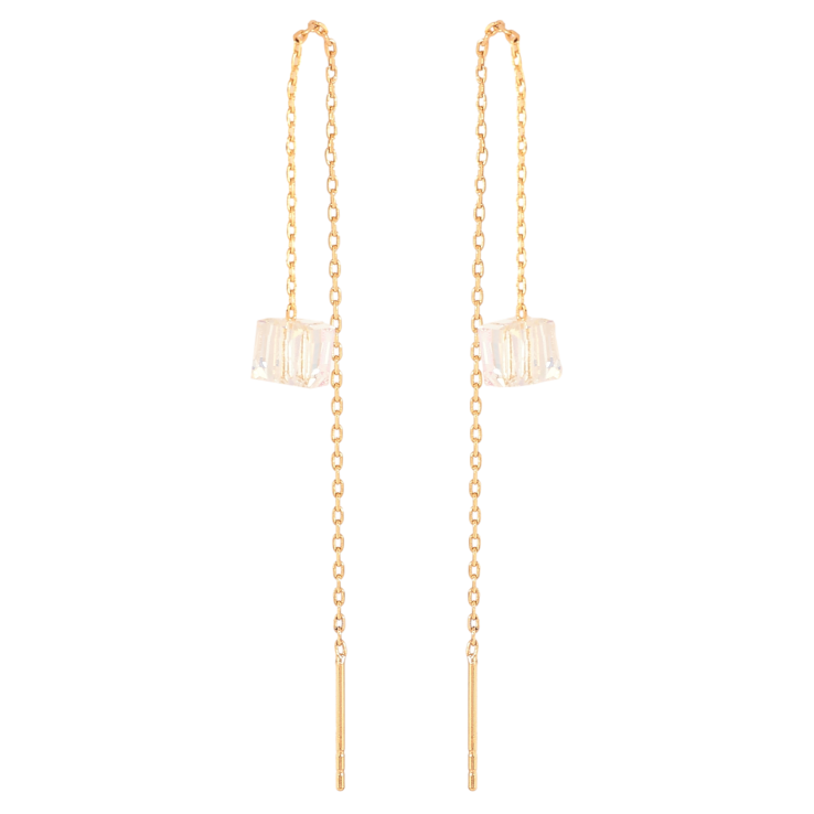 Сережки Xuping колір 18K з кристалами Swarovski протяжки "Кристали Shimmer на ланцюжку" фото №24