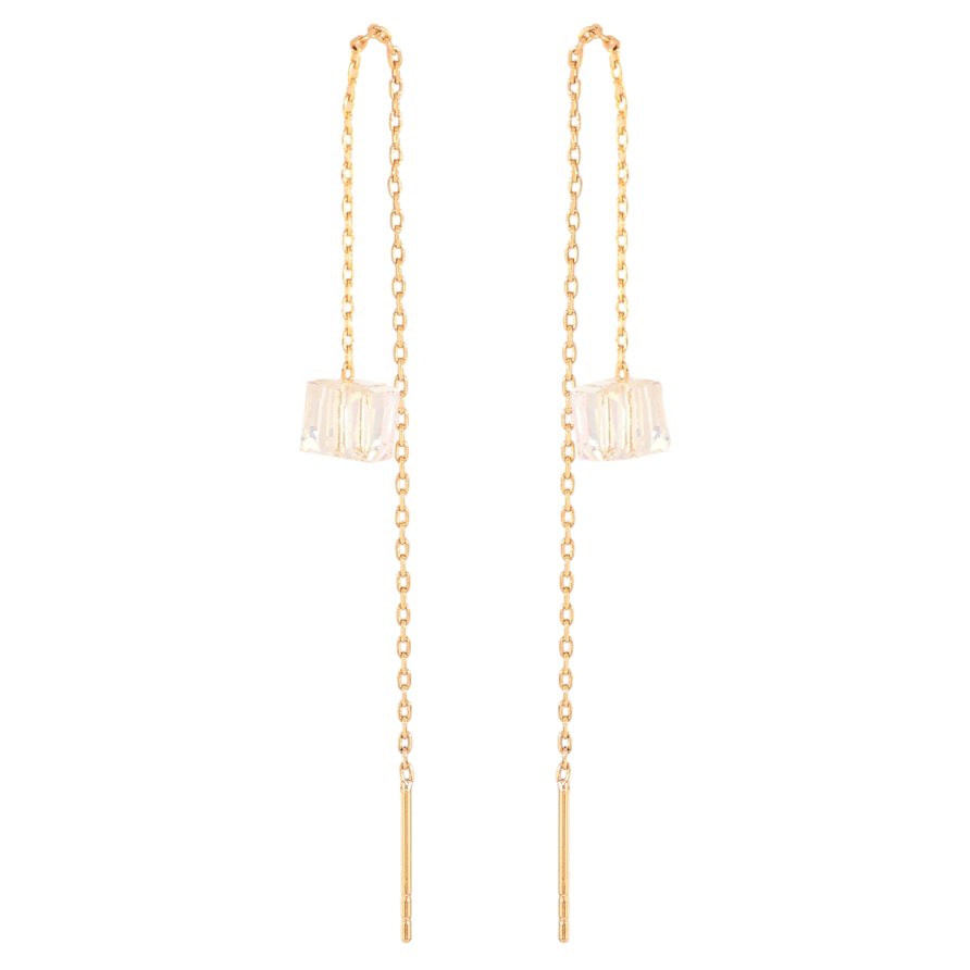 Сережки Xuping колір 18K з кристалами Swarovski протяжки "Кристали Shimmer на ланцюжку" фото №1 Сережки Xuping колір 18K з кристалами Swarovski протяжки "Кристали Shimmer на ланцюжку" фото №1