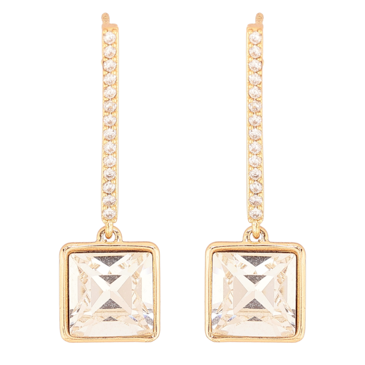 Серьги Xuping цвет 18K с кристаллами Swarovski пусеты "Подвески с кристаллами Clear" фото №18