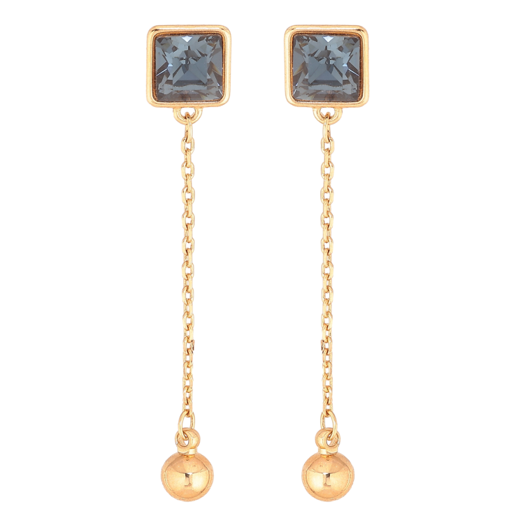 Серьги Xuping цвет 18K с кристаллами Swarovski пусеты "Подвески с кристаллами Montana" фото №20