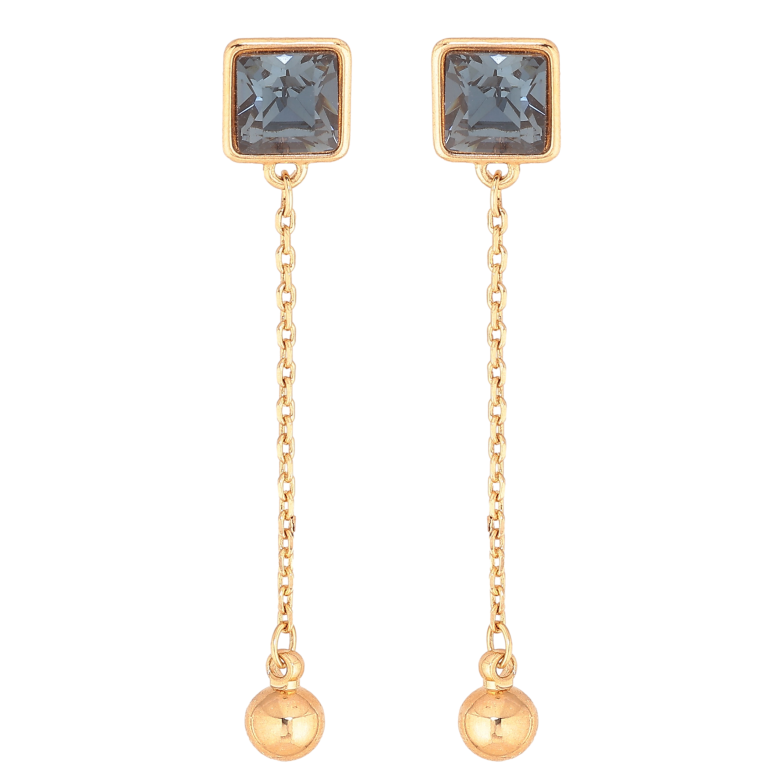 Серьги Xuping цвет 18K с кристаллами Swarovski пусеты "Подвески с кристаллами Montana" фото №1