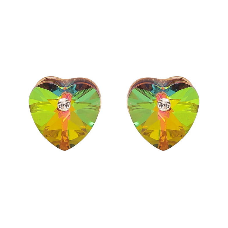 Сережки Xuping колір 18K з кристалами Swarovski пусети "Сердечка Vitrail Medium" фото №1