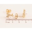 Серьги Xuping цвет Позолота 14K пусеты "Сердечки с жемчужинами" фото №2