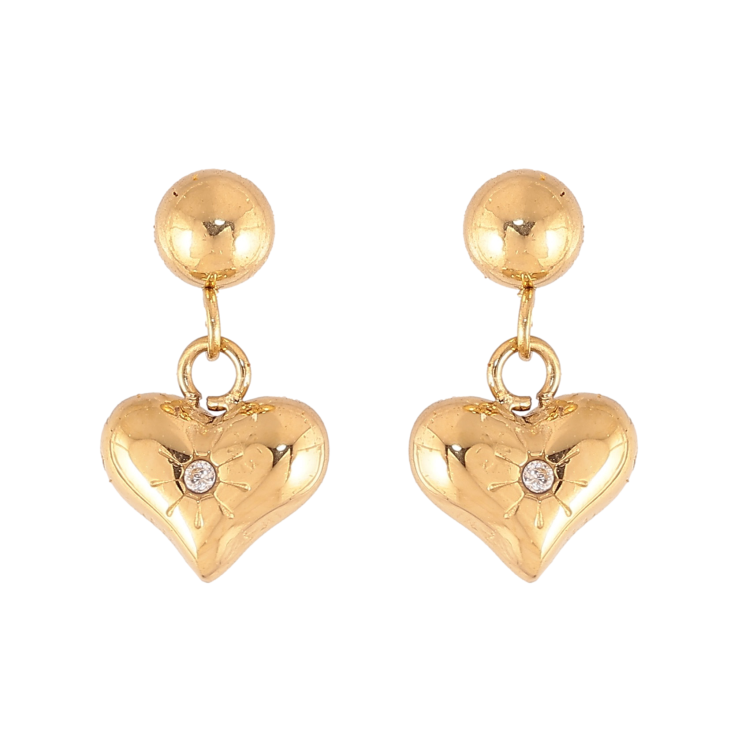 Сережки Xuping TTM Stainless Steel колір 14K пусети "Підвіски з сердечками" фото №19 Сережки Xuping TTM Stainless Steel колір 14K пусети "Підвіски з сердечками" фото №19