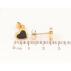 Сережки Xuping TTM Stainless Steel колір 14K пусети "Чорні серця"  8х9мм фото №2