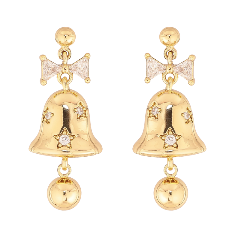 Серьги Xuping цвет Позолота 14K пусеты "Колокольчики" фото №14