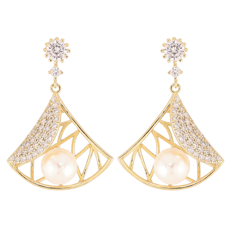 Серьги Xuping цвет Позолота 14K пусеты "Декоративные подвески с жемчужинами"  фото №24