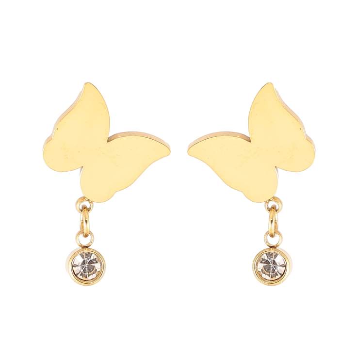 Сережки Xuping TTM Stainless Steel колір 14K пусети "Метелики" фото №24