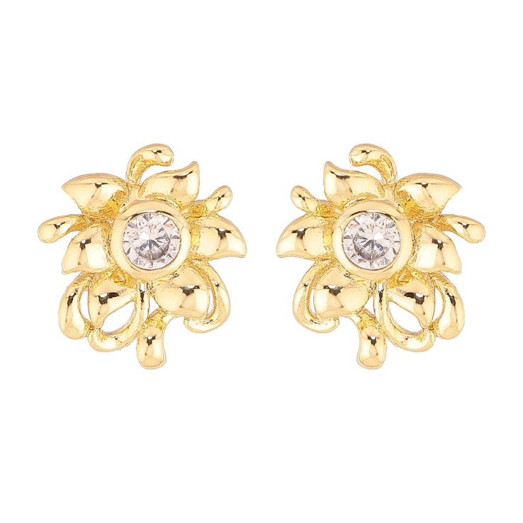 Сережки Xuping колір Позолота 14K пусети "Кристальні квіточки" фото №9 Сережки Xuping колір Позолота 14K пусети "Кристальні квіточки" фото №9