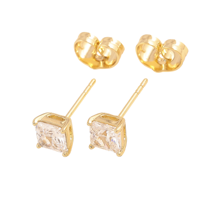 Серьги Xuping цвет Позолота 14K пусеты "Кристаллы" 5х5мм фото №1 Серьги Xuping цвет Позолота 14K пусеты "Кристаллы" 5х5мм фото №1