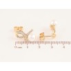 Серьги Xuping цвет Позолота 14K пусеты "Петельки с жемчужинами" фото №2