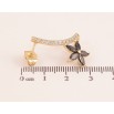Сережки Xuping колір Позолота 14K пусети "Квіточки з чорними кристалами" фото №2 Сережки Xuping колір Позолота 14K пусети "Квіточки з чорними кристалами" фото №2